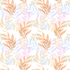 Fototapeta na wymiar Seamless Pattern with summer blue flowers on white background. hand drawn Watercolor print isolated for packaging paper, fabrics, textile, wallpapers