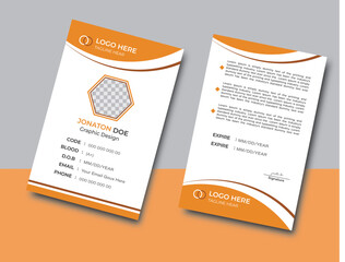 Modern identity Card design.Simple vector office ID card design template.office ID card design template.Creative Corporate Business identity card for employees.Modern ID Card Template with an author p