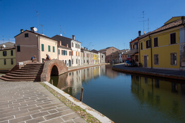 comacchio regional park delta del po lagoon city famous for its archaeological excavations and eel...