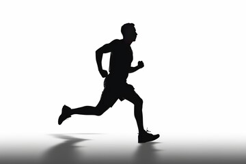 Fototapeta na wymiar silhouette of a running man
