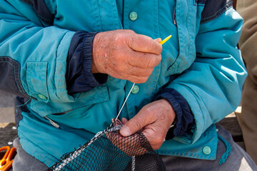fishermen in chioggia regional park delta del po lagoon city famous for fishing