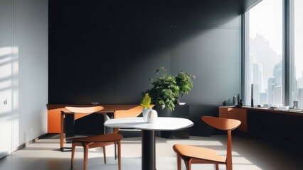  House minimalist interior with modern furniture design concept. Generative AI