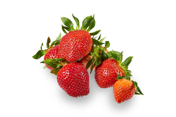 group of strawberries isolated transparent png