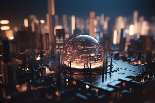 Shining City: A Futuristic Metropolis of Metal, Glass and Steel