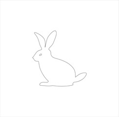 A rabbit vector line art work.