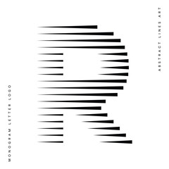 Speed logo monogram letter r lines abstract modern art vector illustration - obrazy, fototapety, plakaty