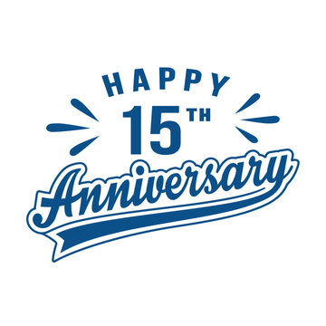 Happy 15th Anniversary. 15 years anniversary design template. Vector and illustration.
