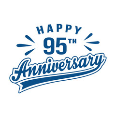 Happy 95th Anniversary. 95 years anniversary design template. Vector and illustration.

