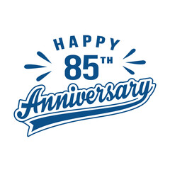 Happy 85th Anniversary. 85 years anniversary design template. Vector and illustration.
