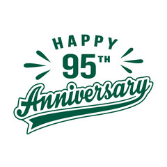 Happy 95th Anniversary. 95 years anniversary design template. Vector and illustration.
