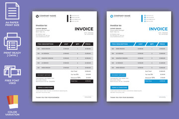 Modern Corporate Invoice Template Design