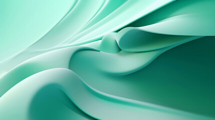 Abstract green wavy background with copy space.