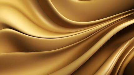 Abstract 3D Golden and Wavy Satin Background