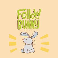 Joyful Happy Easter hand-drawn lettering for greeting cards, social media posts, stickers. Colorful candy pastels spring vector illustration in flat style.