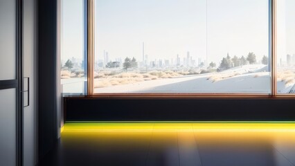 Naklejka premium House minimalist interior with modern furniture design concept. Generative AI