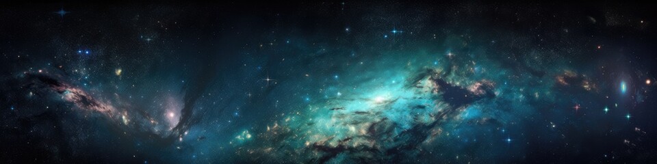 Obraz na płótnie Canvas Illustration of space, milky way and stars. Generative AI