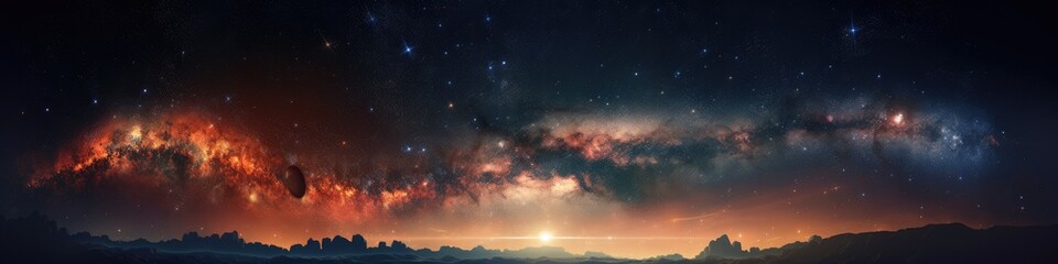 Illustration of space, milky way and stars. Generative AI