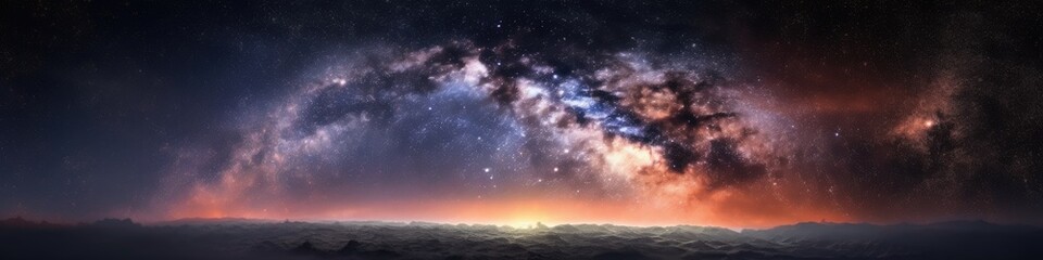 Fototapeta premium Illustration of space, milky way and stars. Generative AI