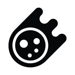 meteorite solid icon illustration vector graphic