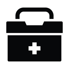 first aid kid solid icon illustration vector graphic