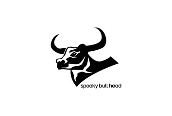 Illustration Vector graphic of spooky bull head fit for Strong concept design etc.