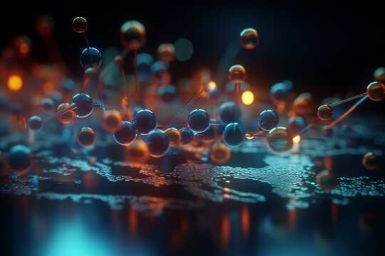 Colorful 3D Illustration Depicting the Process of Electrolysis in a Chemical Cell