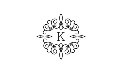Simple, stylish and elegant letter K logo. Monogram vector illustration template.