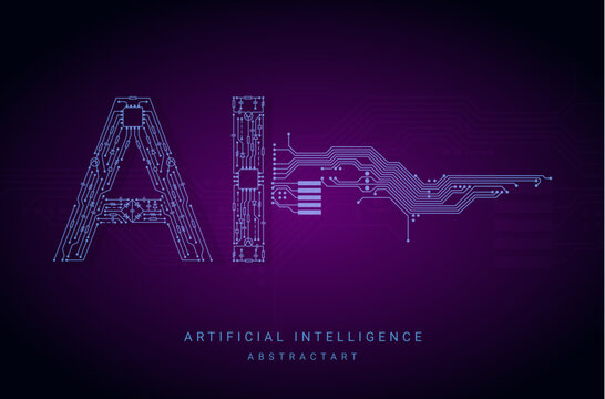 Artificial Intelligence Logo, Icon. Vector symbol AI