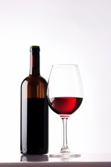 Obraz premium red wine bottle and glass