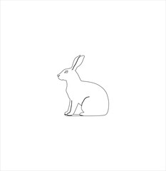 A sitting rabbit vector line art