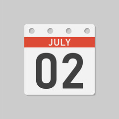 Icon page calendar day - 2 July