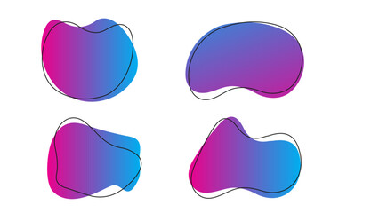 Liquid shapes. Tags stickers, creative banners for decorations vector set