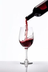 red wine pouring into glass
