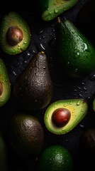 avocado with drops