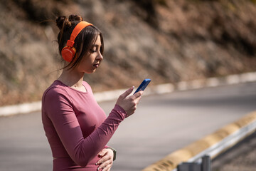 Young woman ready to workout outside