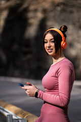 Young woman resting from training
