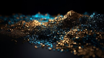 Fototapeta premium Background of abstract glitter lights gold blue, abstract background, Generative AI