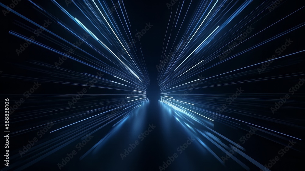 Poster blue abstract motion light background. generative ai