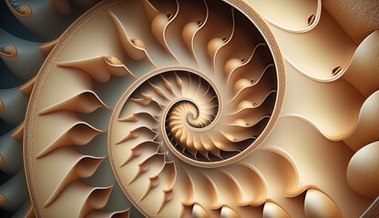 Abstract shell fractal. Generative ai