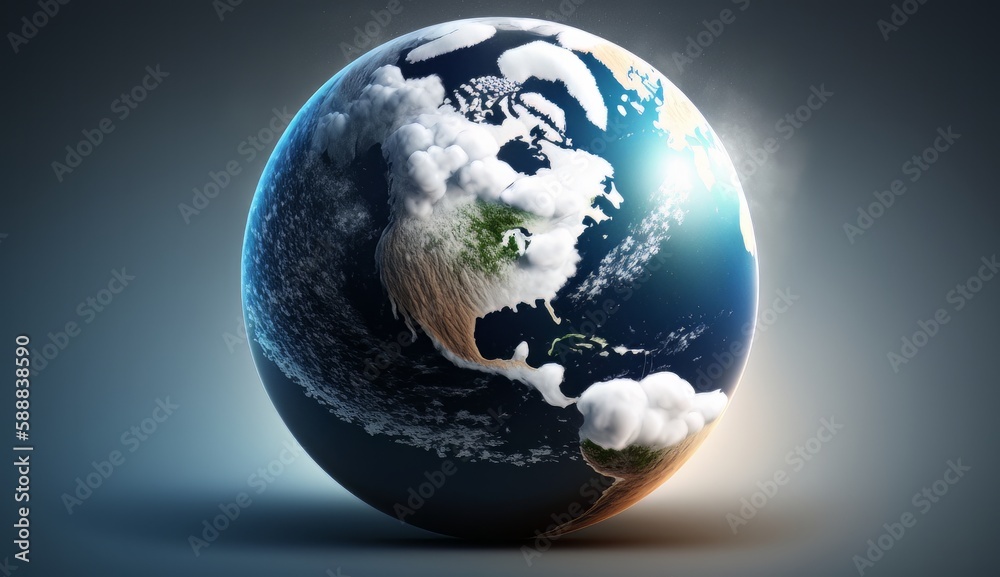 Poster ultra realistic earth from space dolly zoom. generative ai