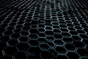 Fondo futurista, abstracto de hexagonos, oscuro. AI generative