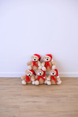 ursinhos fofos de natal , decoração de natal com espaço para texto 