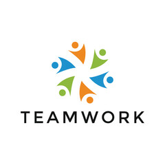 teamwork concept logo design template