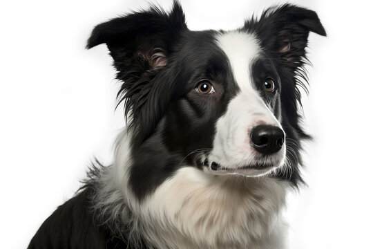 Stunning Border Collie on White Background - A Must-Have for Dog Lovers!