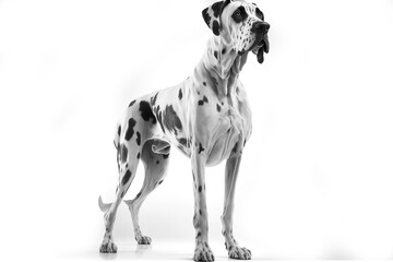 Graceful and Regal: Majestic Great Dane Dog on White Background