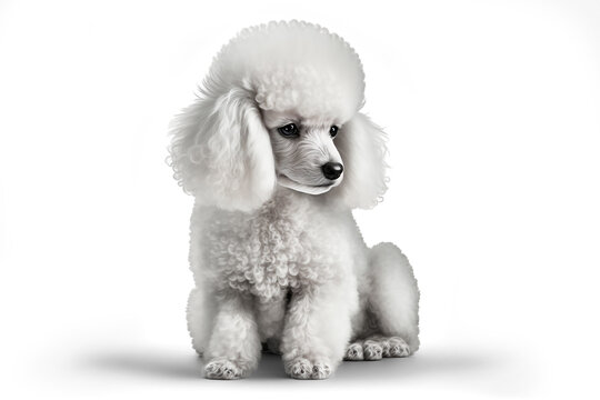 Elegance and Intelligence in One: The Poodle Dog on a White Background