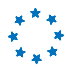 Obraz premium Blue rounded 8 star shapes