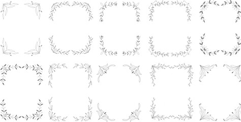 Rectangle Floral Frame Set