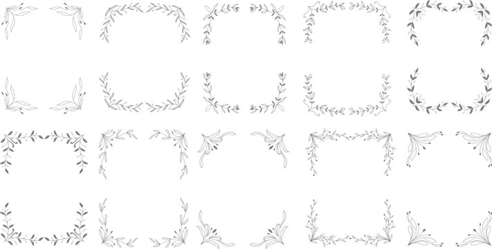 Rectangle Floral Frame Set