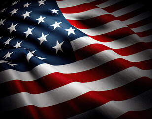 American flag background image, red white and blue Independence Day. Generative AI